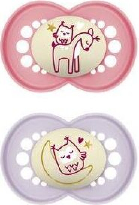 Original Night Smokk 6-16 mnd, Rosa/Lilla - 2 stk