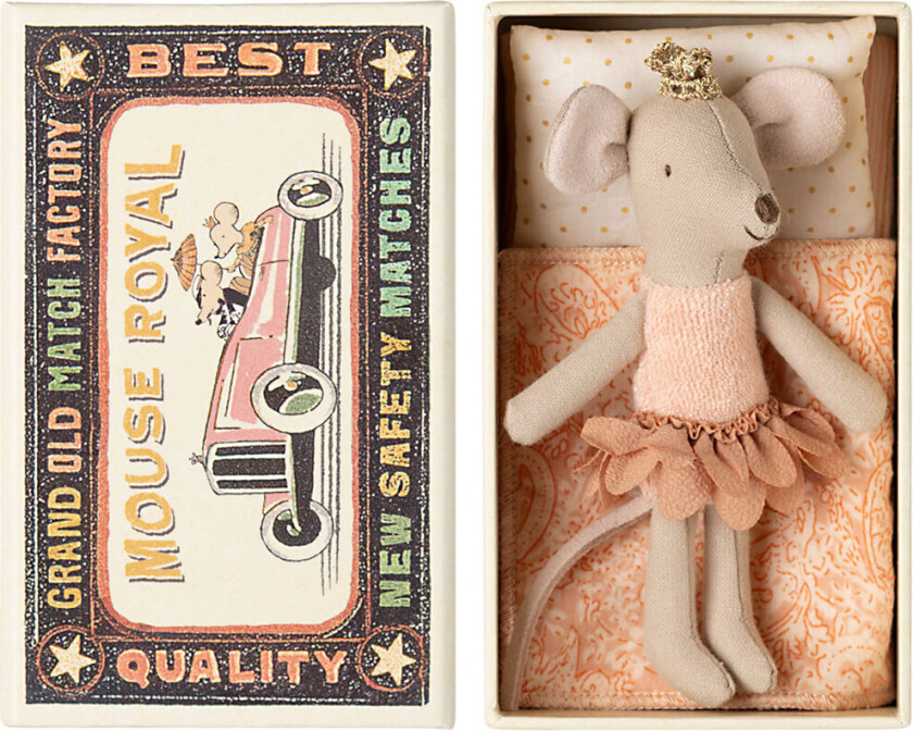 Mus - Lillesøster - Prinsesse I Fyrstikkeske - - OneSize - Kosedyr