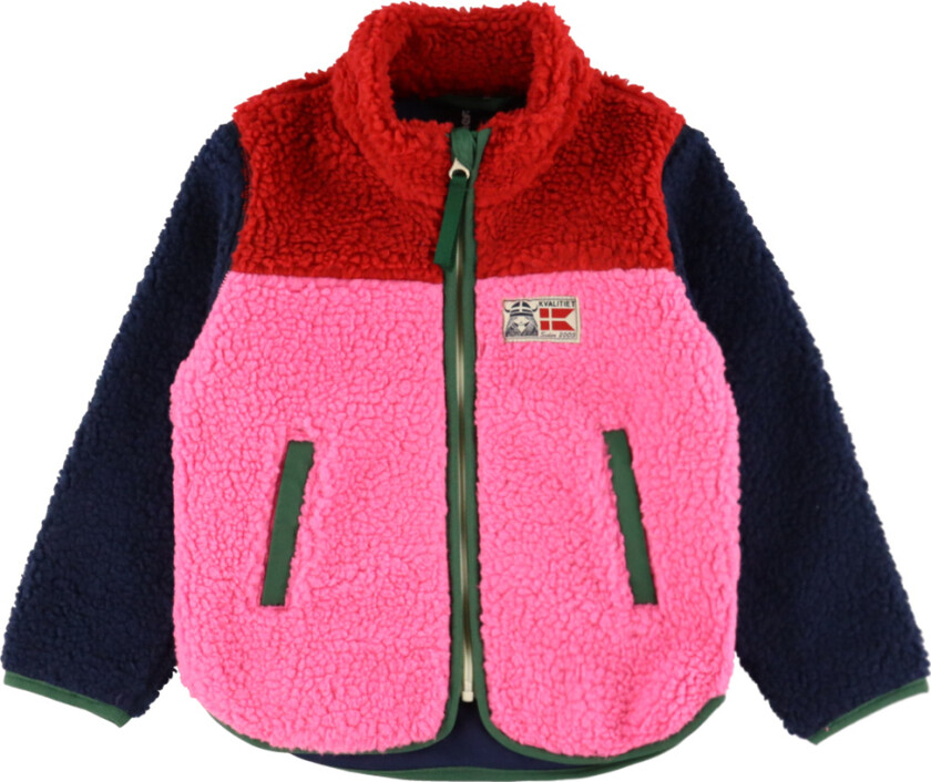 Fleecejakke - - Danebæver - Rød/Navy/Spicy Pink - - 4 år (104) - Fleecejakke
