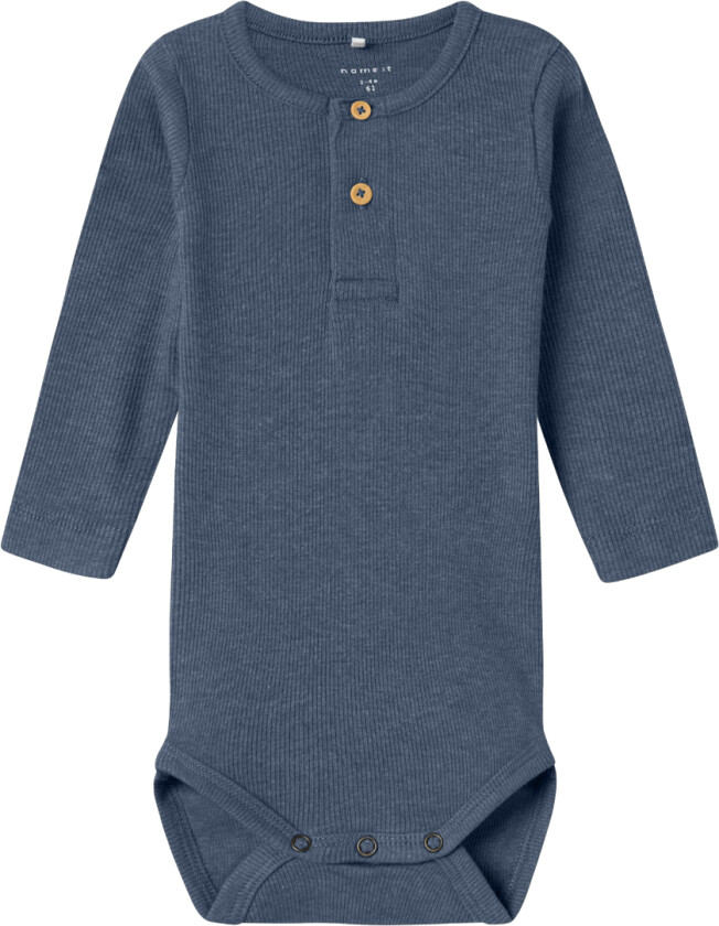 Body I/e - Rib - NbmKab - Vintage Indigo/Melange - - 2 år (92) - Langermet Body