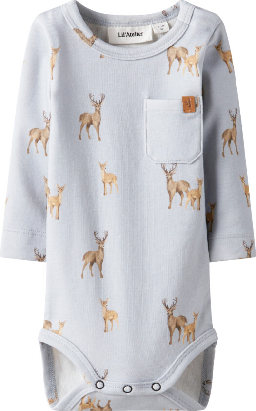 Lil' Atelier Body I/e - NbmLayo - Grå Dawn/Deer - Lil Atelier - 1½ år (86) - Langermet Body