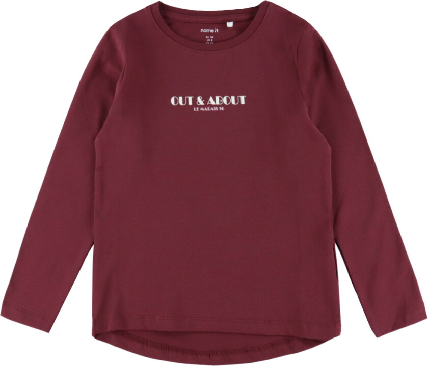 Genser - NmfVix - Burgundy/Ut And Om - - 6 år (116) - Genser