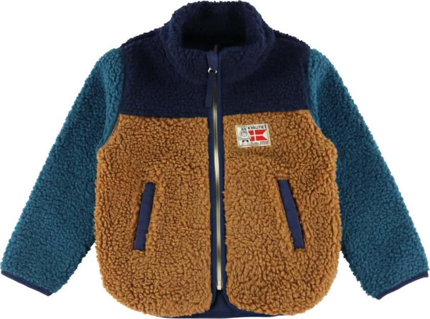 Fleecejakke - Danodder - Caramel/Navy/Slate - - 8 år (128) - Fleecejakke
