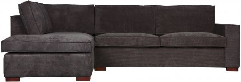 Thomas hjørnesofa ribcord venstre mørk grå