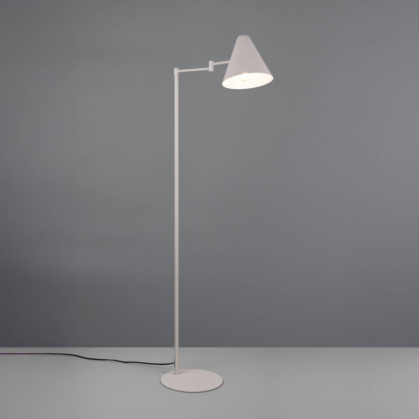 Gulvlampe Cosima, lysegrå, høyde 126 cm, metall