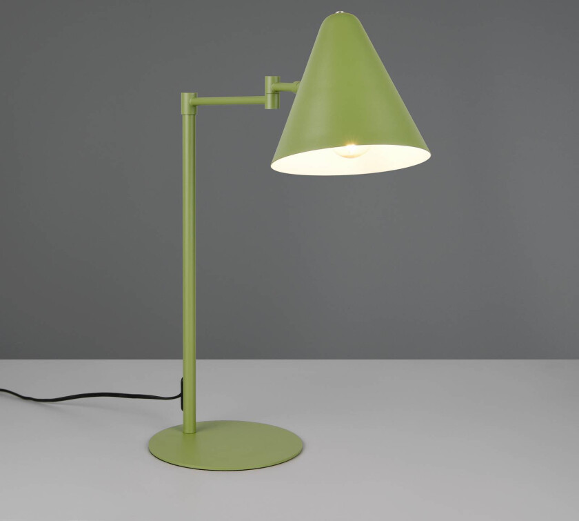 Bordlampe Cosima, grønn, høyde 50 cm, metall