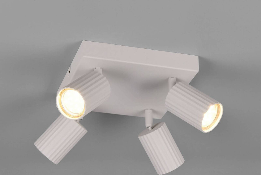 Downlight Soka, lysegrå, lengde 20 cm, metall, 4 lyskilder