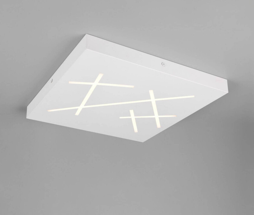 LED-taklampe Snip, matt hvit, lengde 50 cm, metall, CCT