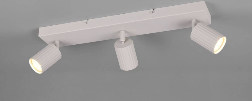 Downlight Soka, lysegrå, lengde 50 cm, metall, 3 lyskilder