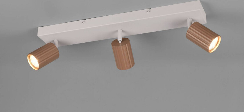 Downlight Soka, brun/grå, lengde 50 cm, metall, 3 lyskilder