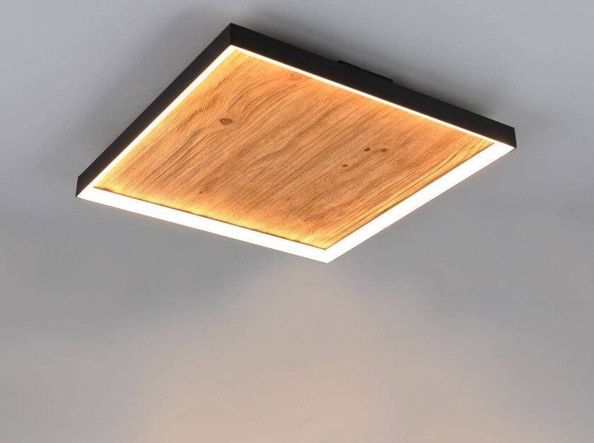 LED-taklampe Kalea, lengde 45 cm, trefarget, tre