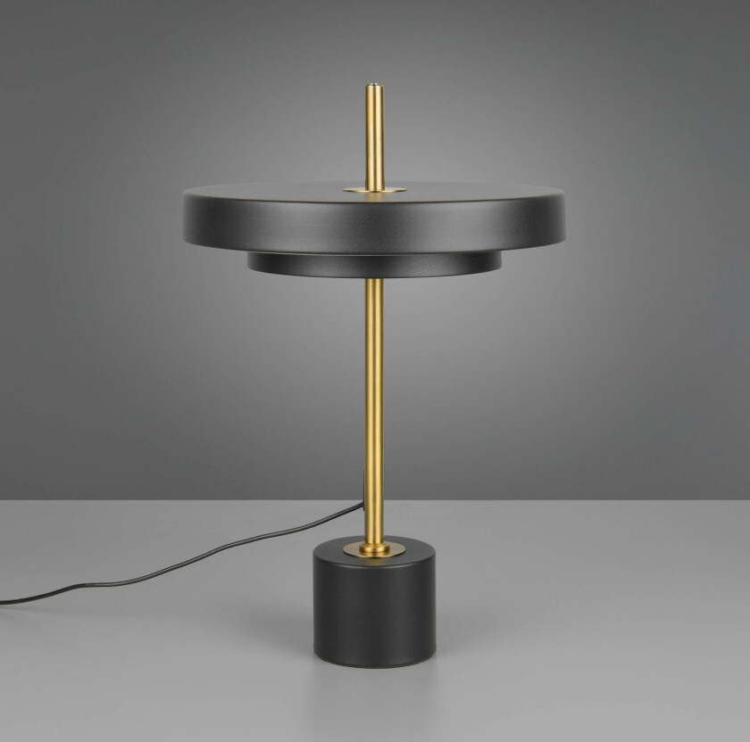 LED-bordlampe Keaton, svart/gullfarget, høyde 45 cm, CCT