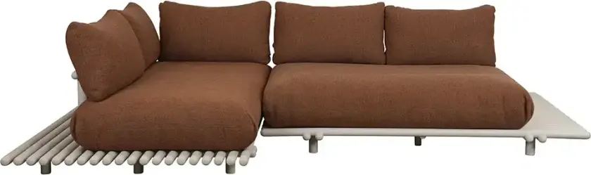 Sticks hjørnesofa Alu/umber brown