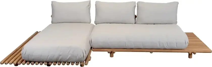 Sticks sofa m/ sjeselong Teak/sand