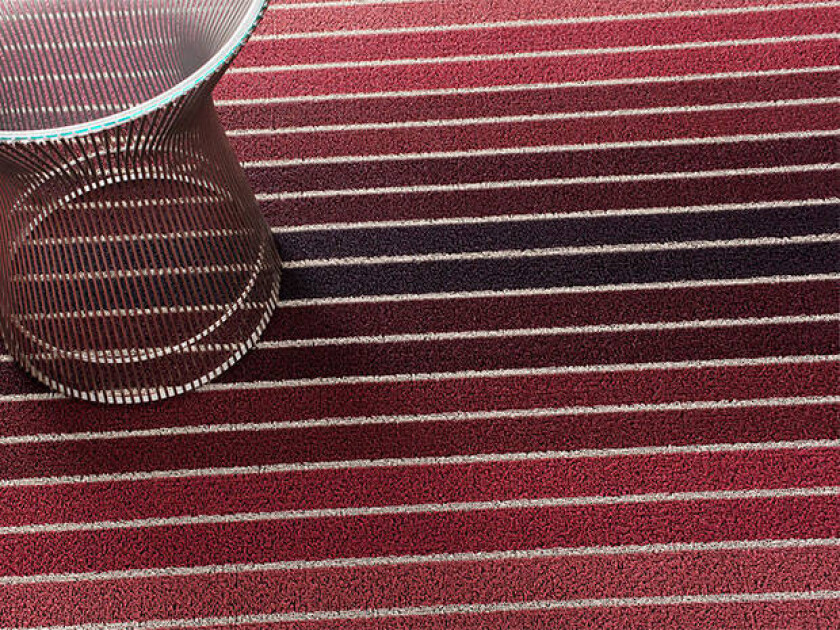Dørmatte Block Stripe Tranebær