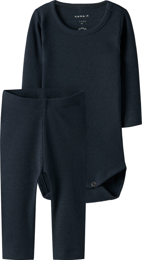 Sett - Body I/e/Leggings - Noos - NbnKab - Dark Sapphire - - 62 - Langermet Body