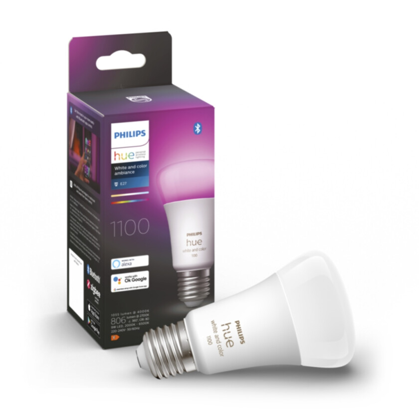 Bilde av Hue farget LED 9W E27 A60 2200-6500 Kelvin + Farge - 60 mm