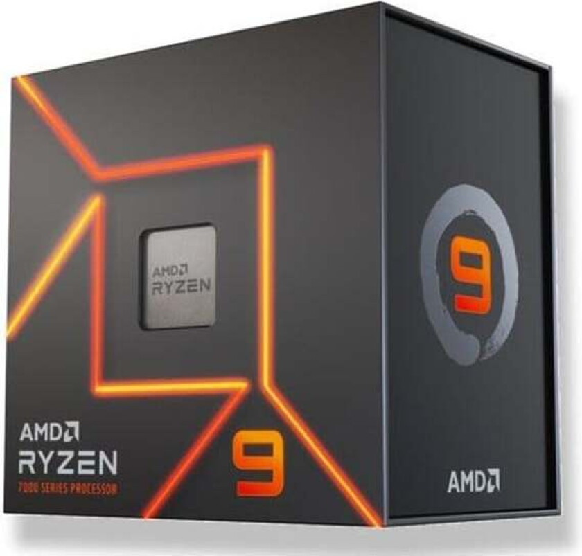 Ryzen 9 7900 / 3.7 GHz processor - Box Prosessor/CPU - 12 kjerner - 3.7 GHz - AM5 - Boks (med kjøler)