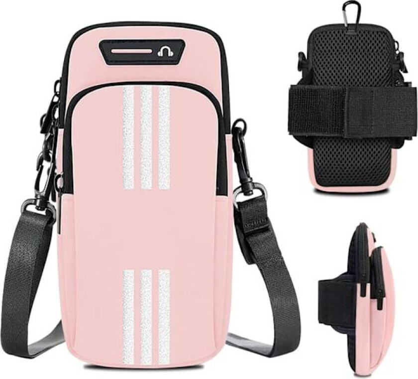 Telefonholder for løpearmbånd, crossbody-vesker for mobiltelefon til kvinner og barn (rosa)