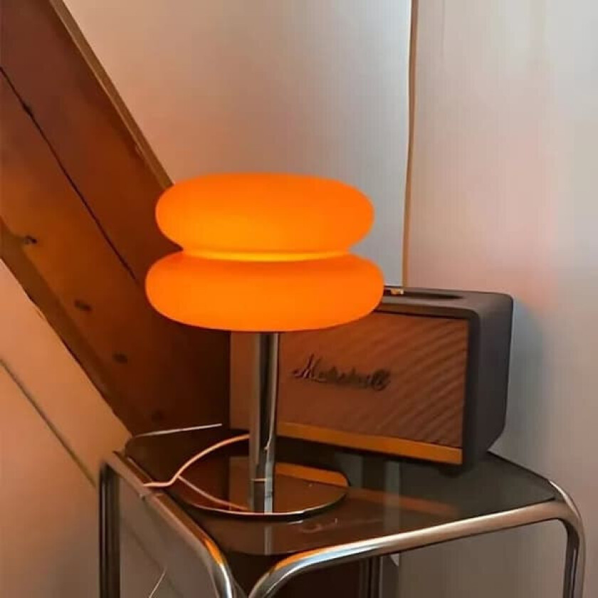 LED bordlampe, retro glass atmosfærelampe, søt skrivebordslampe, USB nattlampe (oransje)_qq
