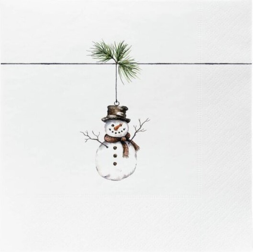 Tradisjon juleserviett lunsj 33x33 cm 20 stk snømann