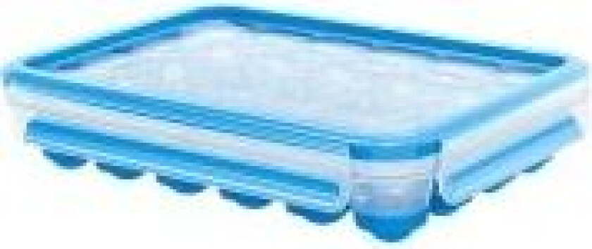 Clip & Close Ice Cube Tray, 24 stykker, Rektangulær, Isbrett, Blå, Gjennomsiktig, Polypropylen (PP), Termoplastisk elastomer (TPE), 165 mm