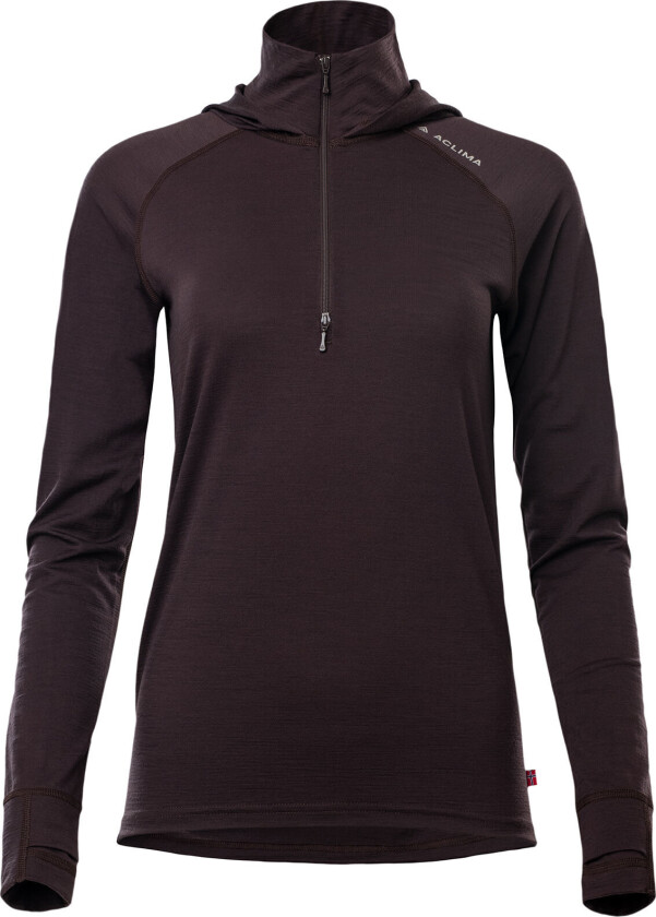 Women's LightWool 180 Hoodie Chocolate Plum L, Chocolate Plum