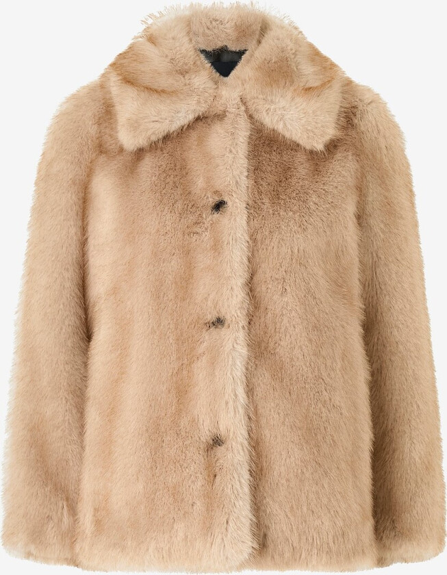 Frakk av juksepels Geneva - Hvit