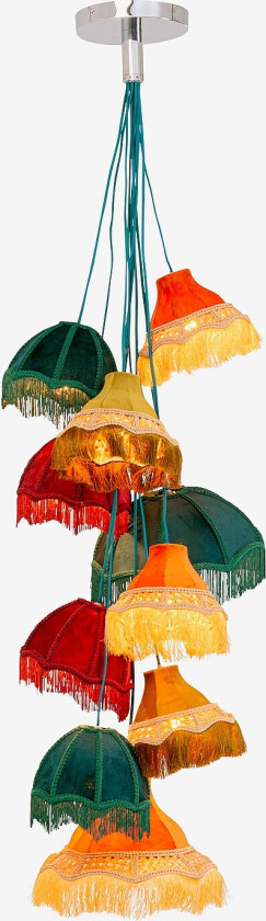Pendellampe Saloon Fringes 10-lite - Flerfarget