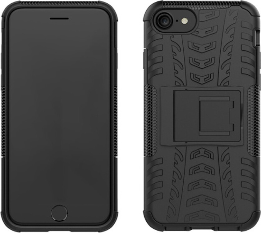 iPhone 7/8/SE (2020/2022) - Ultimativt Støtsikkert Deksel med Støtte - Svart_max