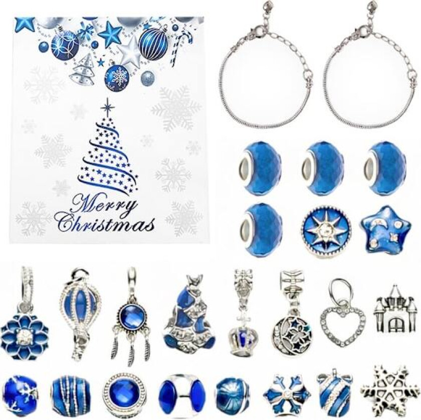 Adventskalender 2025 Smykker Adventskalender DIY Armbånd Sett Ring Øredobb Smykker Kalender Julekalender - Stil R11