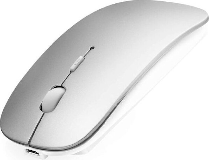 Trådløs Bluetooth-mus - Sølv - Stille - Oppladbar - 3 DPI-nivåer
