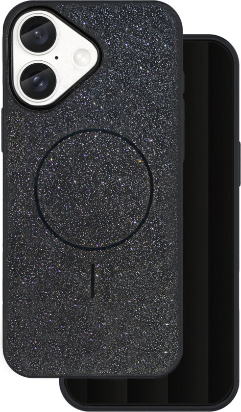 Glitter Thin Mag-deksel til iPhone 16e - Svart