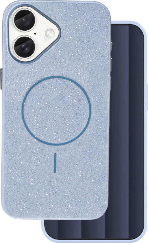 Glitter Thin Mag Deksel for iPhone 16e - Blå