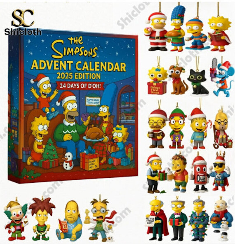 Bestselger Ny: The Simpsons Julekalender Juletrepynt The Simpsons Advent Festival 2025 Akryl anheng