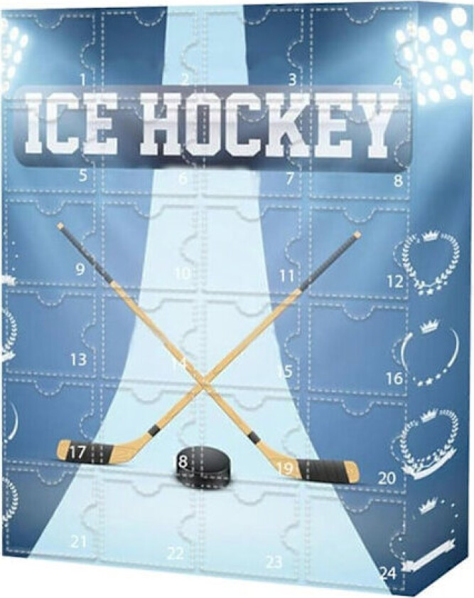 Ishockey Adventskalender 2025 for barn og familie, 24 dagers nedtellingskalender til jul med samlefigurer, sportsgave