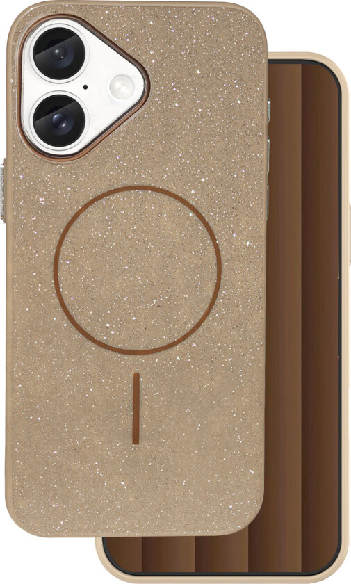 Glitter Thin Mag-deksel for iPhone 16e - Brun