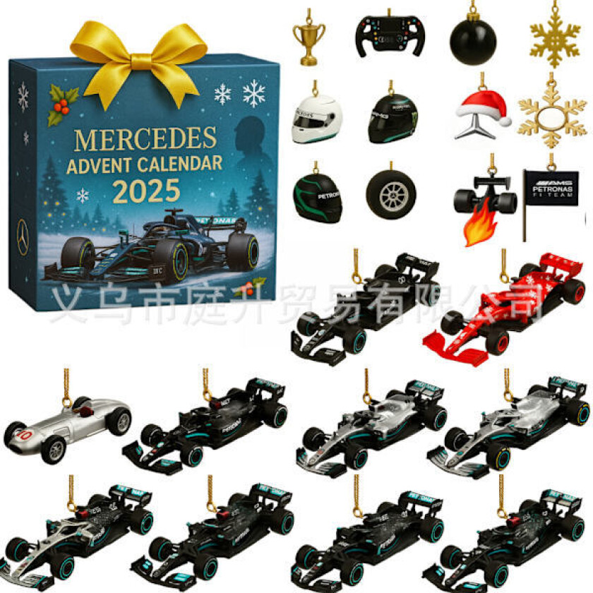 REA 2025 Adventskalender F1 Team, 24 dager Leketøysfigurer Byggeklosser Nedtellingskalender, Adventskalender Overraskelsesgave til gutter