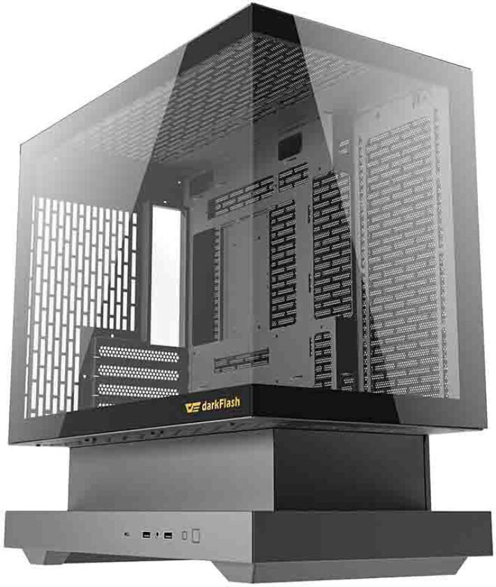 F1 Midi Tower PC-kabinett - 6 ARGB vifter, Sort