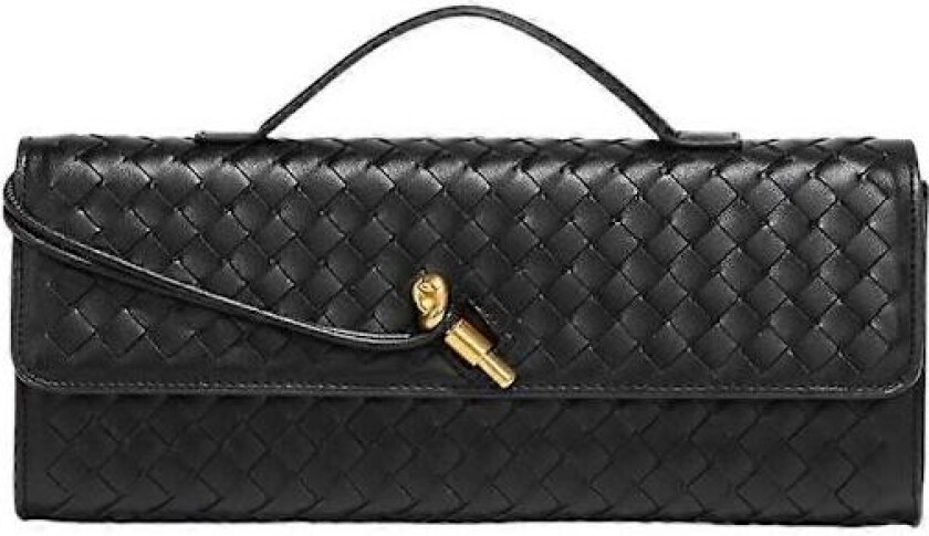 Håndlaget Vevd Crossbody-veske for Kvinner - Clutch i Skinn med Avtakbar Skulderreim