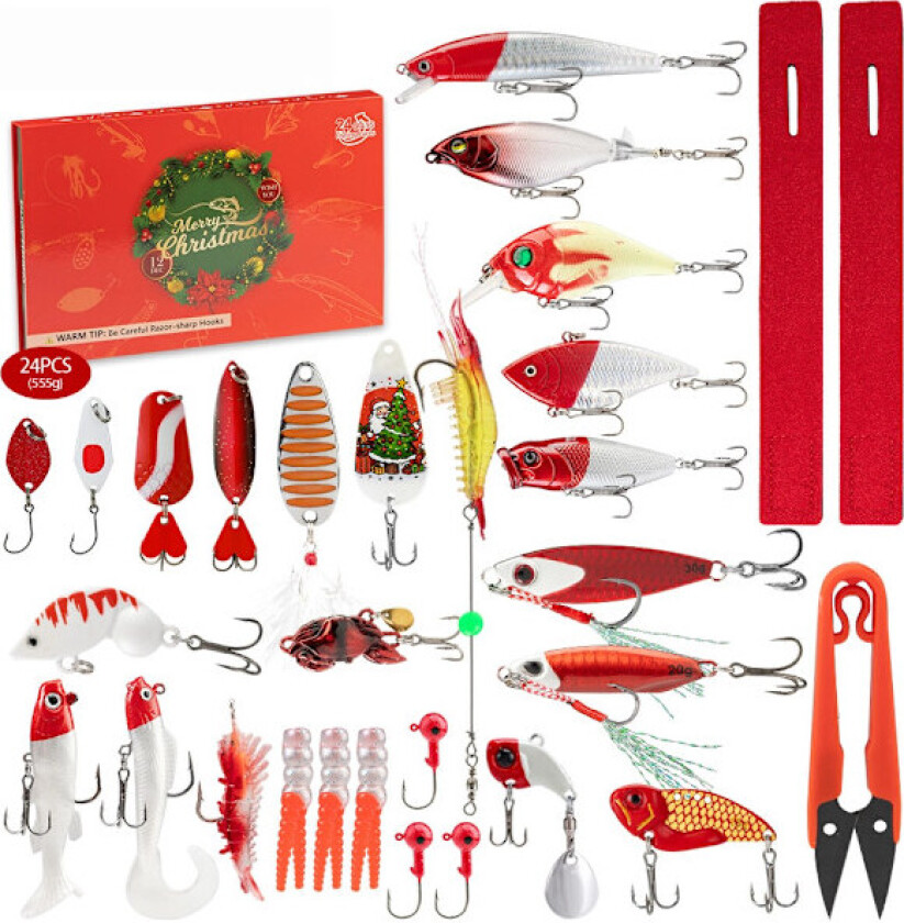 Fiskekalender for 2025, Adventskalender Fiskeagn | Jule nedtelling, Fiskeagn, Fiskeagnsett