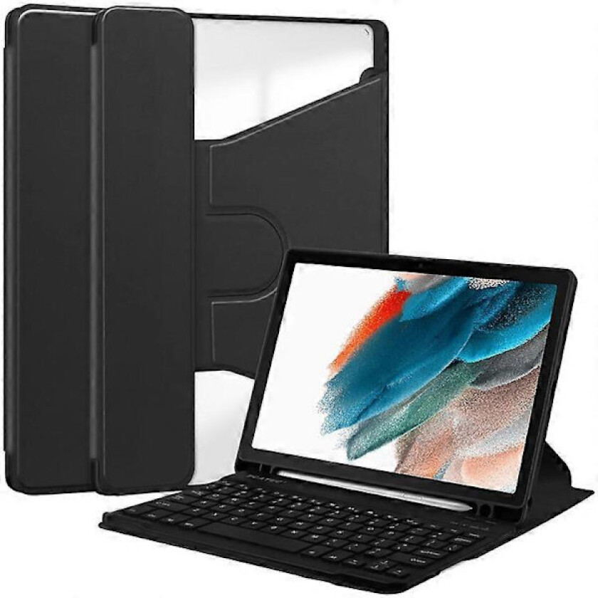 Kompatibel for Samsung Galaxy Tab A8 10.5 (2021) / (2022) Deksel Roterende Stativ Tablet Cover med Bluetooth-tastatur