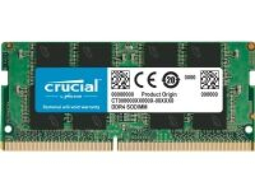 - DDR4 - modul - 8 GB - SO DIMM 260-pin - 3200 MHz / PC4-25600 - CL22 - ikke-bufret - ikke-ECC