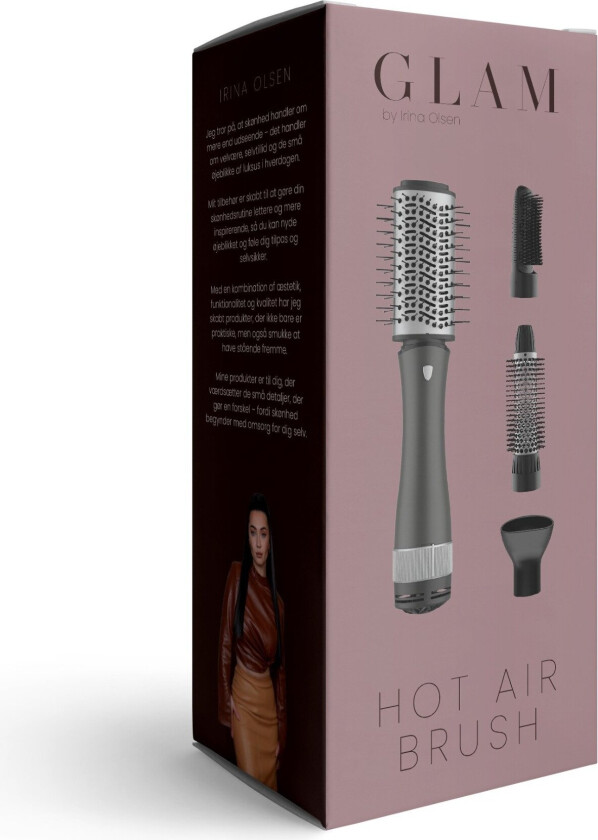 GLAM By Irina - GLAM Varmluftsbørste - Svart og Grå