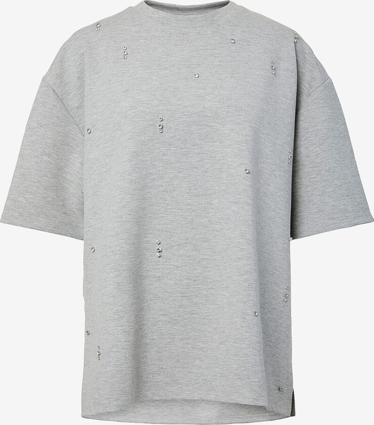 Topp pcMuna SS Oversize Detail Tee Jrs D - Grå