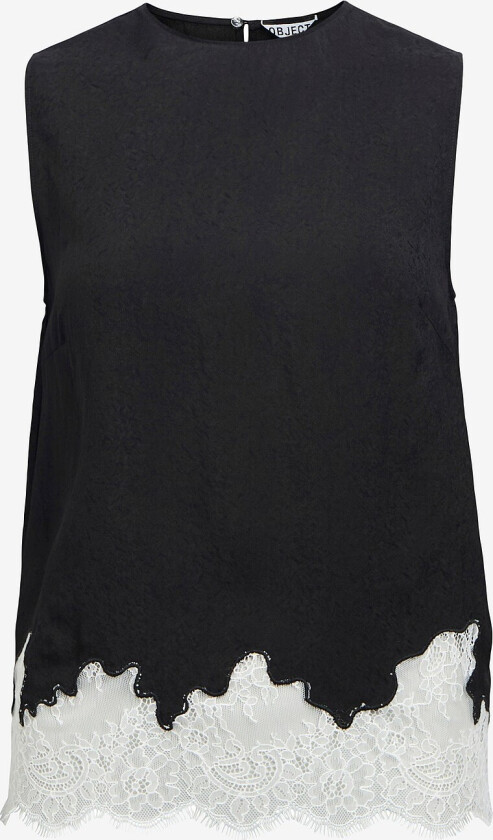 Topp objDalme SL Lace Top E AW Fair 25 - Svart