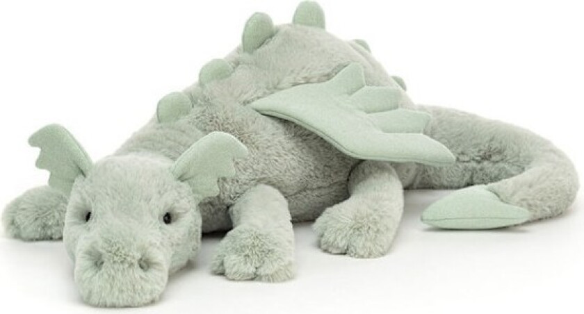 Jellycat Snødrage Kosedyr, Stor 50 cm - Mytisk Plysjleketøy - Klassisk Barnegave Azure Dragon