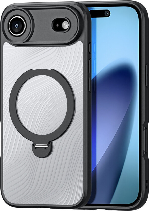 AimoMag Deksel med Magnetring og Stativ til iPhone 17 Air - Svart