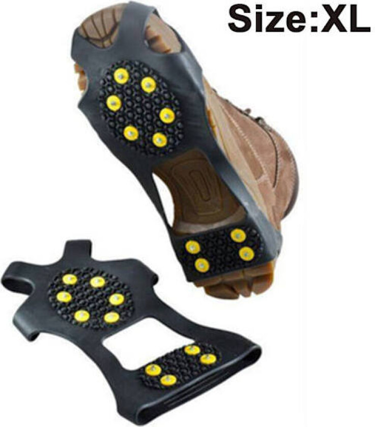 Isbrodder, Issåler Traksjonsbrodder Sko og Støvler Gummi Snøsko Pigger Stegjern med 10 Stålpigger Hindrer Utendørsaktiviteter Fra