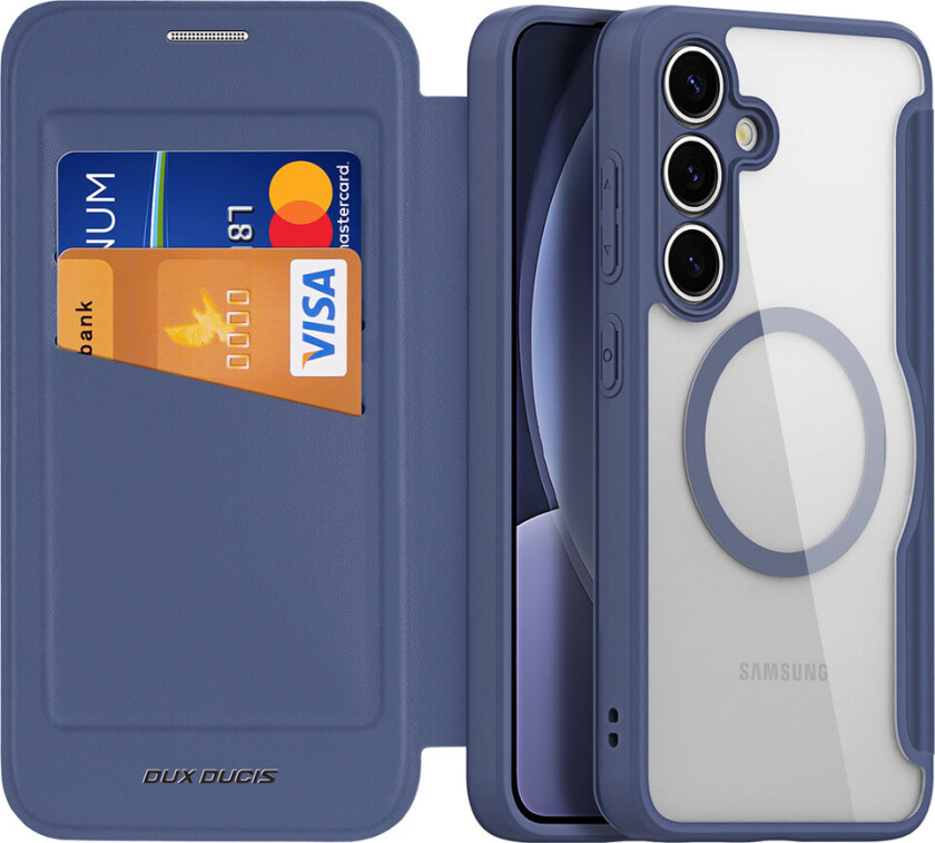 Skin X Pro Deksel til Samsung Galaxy S25+ - Med MagSafe og Lommebok - Blå